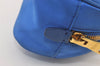 Authentic PRADA Vintage Nylon Tessuto Saffiano Leather Pouch Purse Blue 9216J