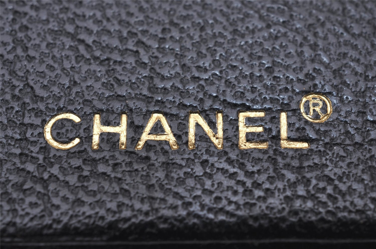 Authentic CHANEL Vintage Calf Skin Long Wallet Purse Black CC Logo 9218I