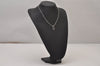 Authentic Christian Dior Silver Tone Chain Pendant Necklace CD 9220I