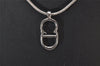 Authentic Christian Dior Silver Tone Chain Pendant Necklace CD 9220I