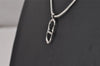 Authentic Christian Dior Silver Tone Chain Pendant Necklace CD 9220I