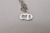 Authentic Christian Dior Silver Tone Chain Pendant Necklace CD 9220I