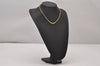 Authentic Christian Dior Gold Tone Rhinestone Chain Pendant Necklace CD 9221I