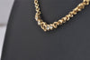 Authentic Christian Dior Gold Tone Rhinestone Chain Pendant Necklace CD 9221I