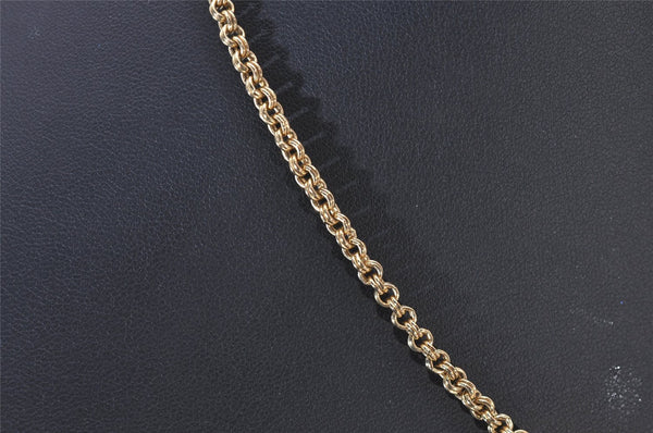 Authentic Christian Dior Gold Tone Rhinestone Chain Pendant Necklace CD 9221I