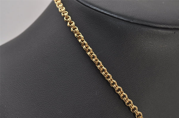 Authentic Christian Dior Gold Tone Rhinestone Chain Pendant Necklace CD 9221I