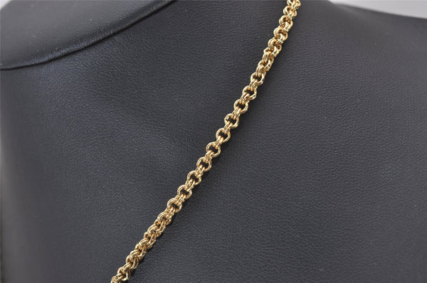 Authentic Christian Dior Gold Tone Rhinestone Chain Pendant Necklace CD 9221I