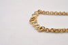 Authentic Christian Dior Gold Tone Rhinestone Chain Pendant Necklace CD 9221I