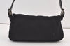 Authentic FENDI Mamma Baguette Shoulder Hand Bag Jersey Leather Black 9222J