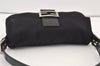 Authentic FENDI Mamma Baguette Shoulder Hand Bag Jersey Leather Black 9222J