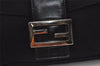 Authentic FENDI Mamma Baguette Shoulder Hand Bag Jersey Leather Black 9222J