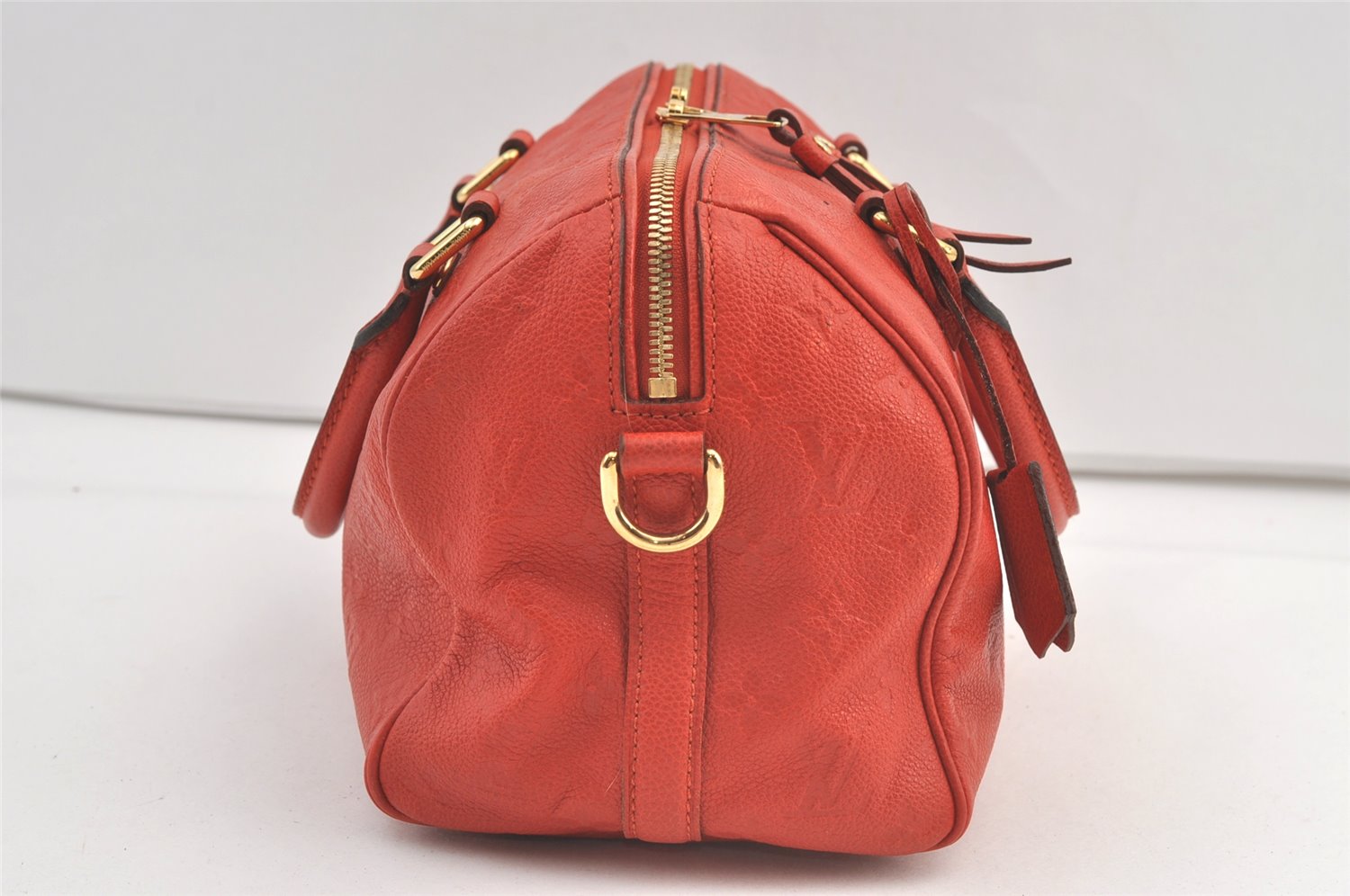 Auth Louis Vuitton Monogram Empreinte Speedy Bandouliere 30 Hand Bag Red 9225J