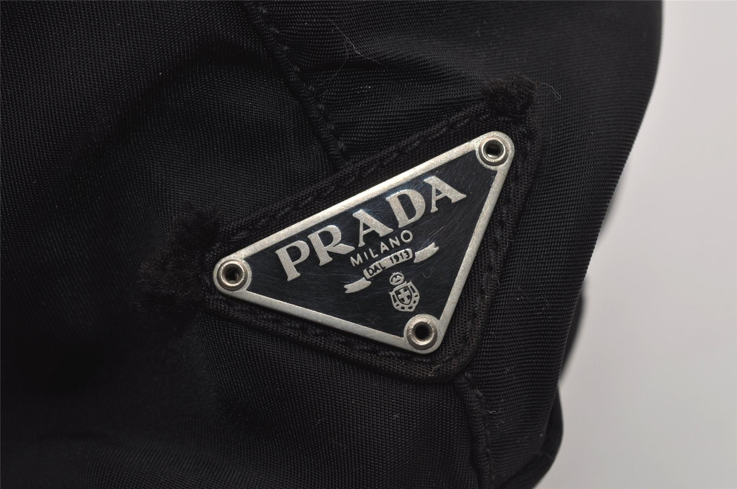 Authentic PRADA Vintage Nylon Tessuto Leather Shoulder Bag Black 9226I