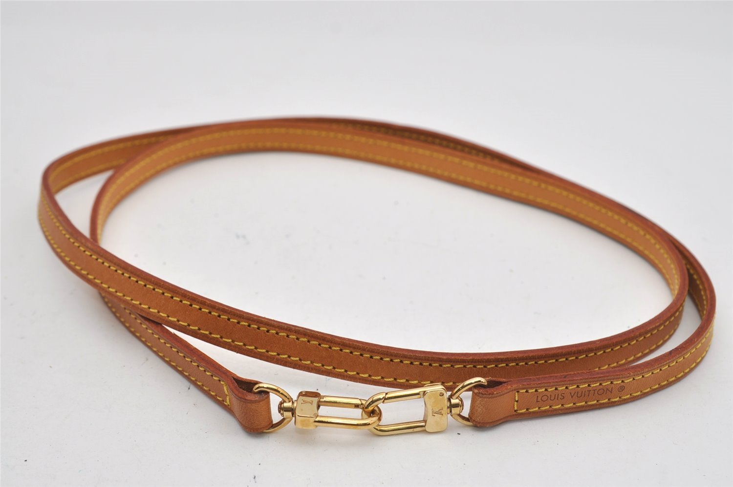 Authentic Louis Vuitton Leather Shoulder Strap Beige 47.2