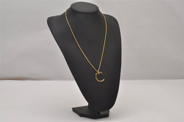 Authentic Christian Dior Gold Tone Chain Pendant Necklace CD 9231I