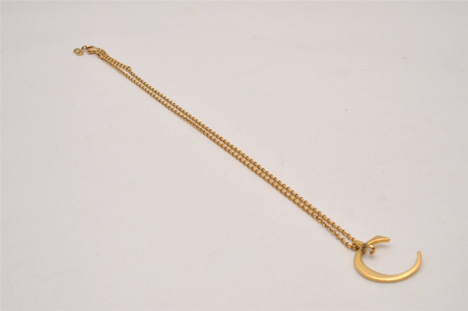 Authentic Christian Dior Gold Tone Chain Pendant Necklace CD 9231I