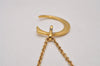 Authentic Christian Dior Gold Tone Chain Pendant Necklace CD 9231I