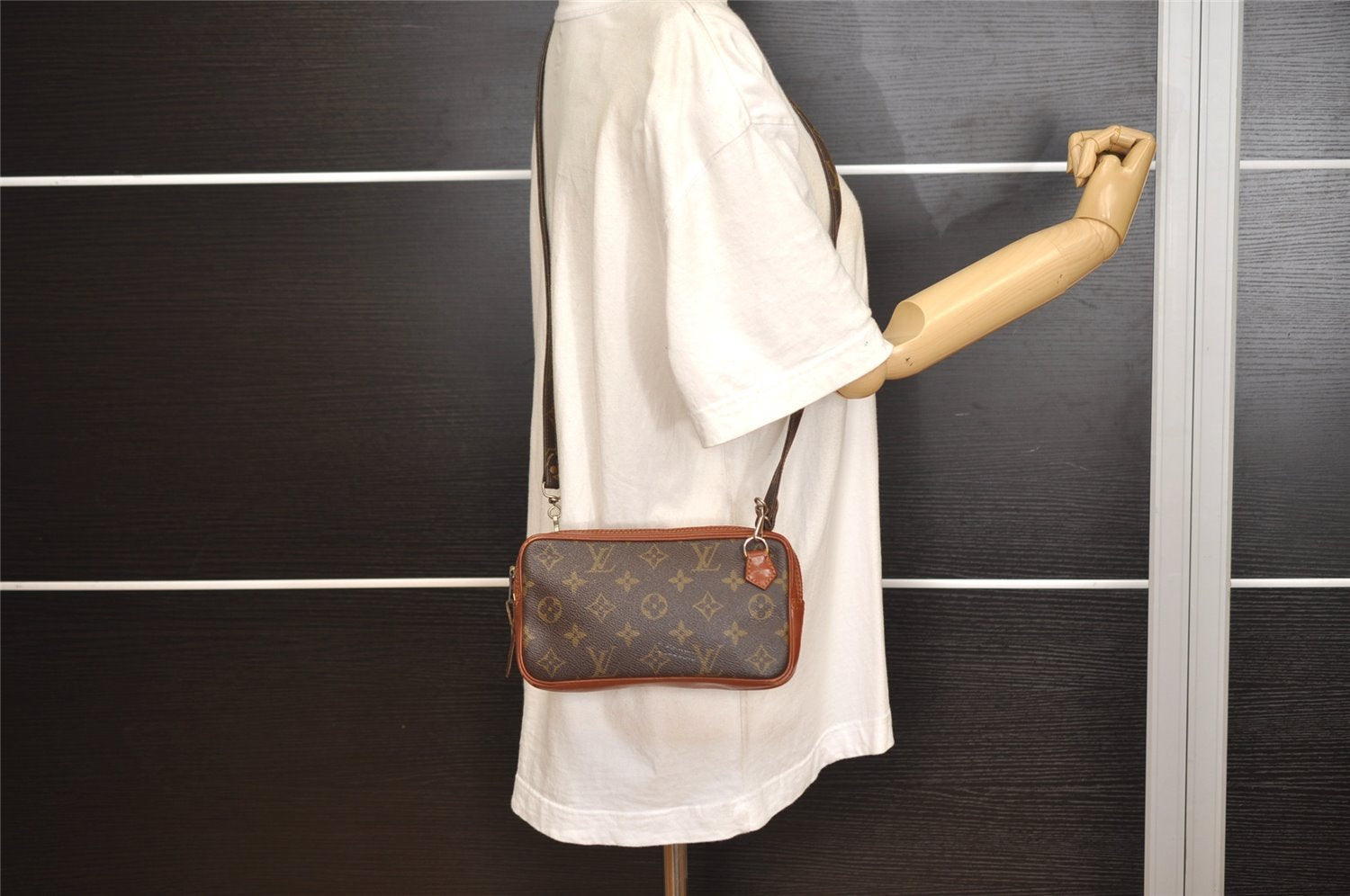 Auth Louis Vuitton Monogram Marly Bandouliere Shoulder Cross Bag Old Model 9231J