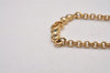 Auth Christian Dior Gold Tone Rhinestone Chain Pendant Necklace CD Box 9232I