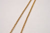 Auth Christian Dior Gold Tone Rhinestone Chain Pendant Necklace CD Box 9232I