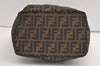 Authentic FENDI Vintage Zucca Hand Tote Bag Nylon Leather Brown 9232J