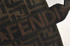 Authentic FENDI Vintage Zucca Hand Tote Bag Nylon Leather Brown 9232J