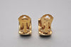 Authentic Christian Dior Clip-On Earrings Gold Plated Rhinestone CD 9234I