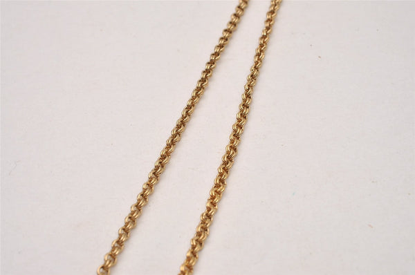 Authentic Christian Dior Gold Tone Rhinestone Chain Pendant Necklace CD 9235I