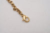 Authentic Christian Dior Gold Tone Rhinestone Chain Pendant Necklace CD 9235I