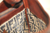 Authentic FENDI Zucca Shoulder Hand Bag Purse Velour Leather Brown 9235J