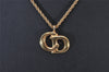 Authentic Christian Dior Gold Tone Chain Pendant Necklace CD 9236I