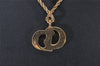 Authentic Christian Dior Gold Tone Chain Pendant Necklace CD 9236I