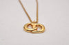 Authentic Christian Dior Gold Tone Chain Pendant Necklace CD 9236I