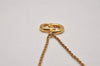 Authentic Christian Dior Gold Tone Chain Pendant Necklace CD 9236I