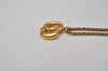 Authentic Christian Dior Gold Tone Chain Pendant Necklace CD 9236I