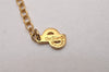 Authentic Christian Dior Gold Tone Chain Pendant Necklace CD 9236I