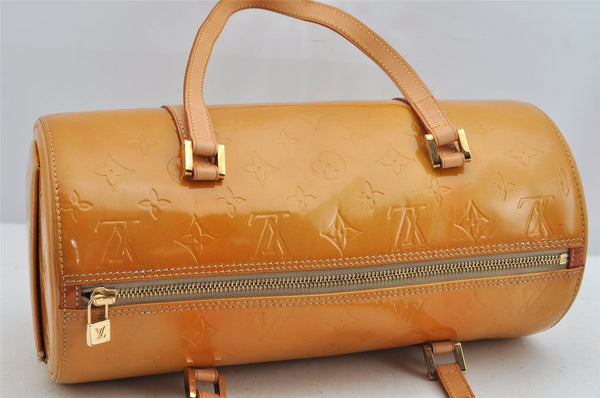 Authentic Louis Vuitton Vernis Bedford Hand Bag Yellow Beige M91006 LV 9236J