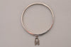 Authentic HERMES Vintage Kelly H Logo Bangle Bracelet Silver Khaki Box 9237I