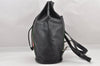 Authentic GUCCI Web Sherry Line Drawstring Backpack Leather Black Junk 9238I