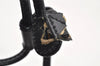 Authentic GUCCI Web Sherry Line Drawstring Backpack Leather Black Junk 9238I