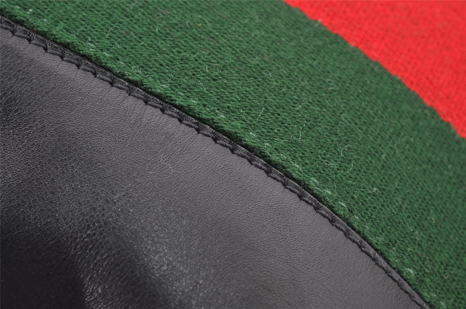 Authentic GUCCI Web Sherry Line Drawstring Backpack Leather Black Junk 9238I