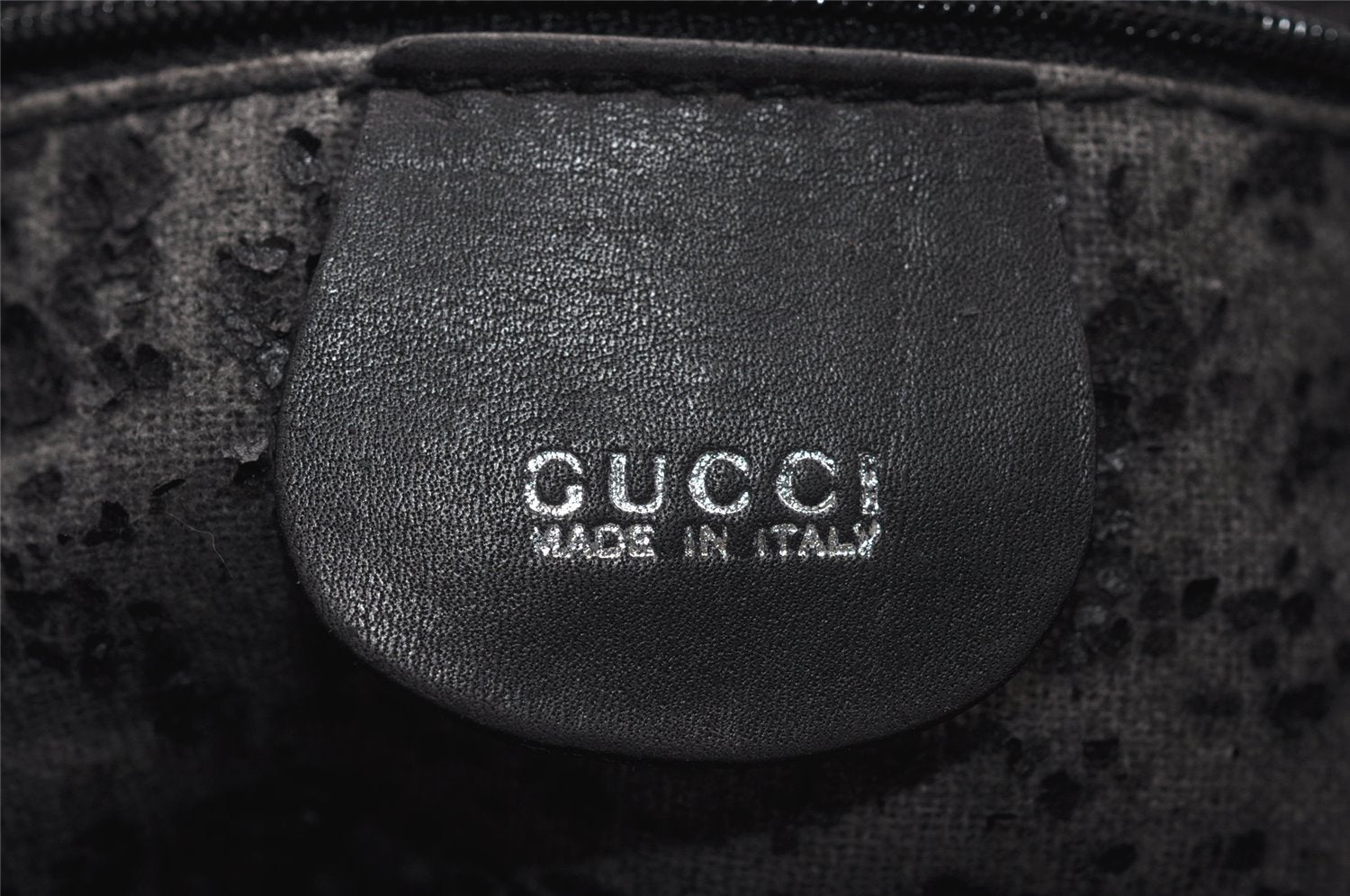 Authentic GUCCI Web Sherry Line Drawstring Backpack Leather Black Junk 9238I