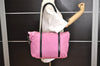 Authentic PRADA Vintage Nylon Tessuto Leather Shoulder Tote Bag Pink 9238J