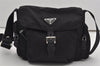 Authentic PRADA Nylon Tessuto Leather Shoulder Cross Body Bag Purse Black 9239I