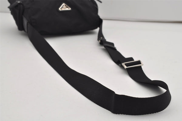 Authentic PRADA Nylon Tessuto Leather Shoulder Cross Body Bag Purse Black 9239I