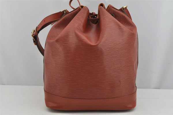 Authentic Louis Vuitton Epi Noe Shoulder Drawstring Bag Brown M44028 LV 9239J