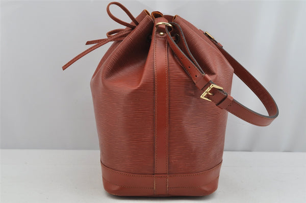 Authentic Louis Vuitton Epi Noe Shoulder Drawstring Bag Brown M44028 LV 9239J