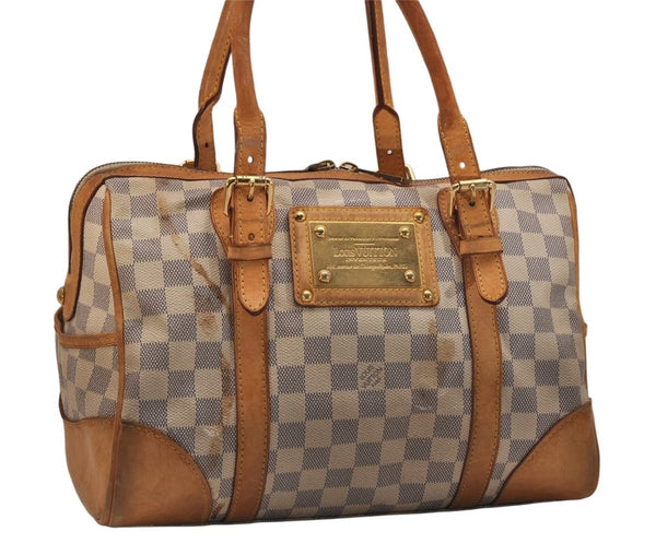 Authentic Louis Vuitton Damier Azur Berkeley Hand Boston Bag N52001 LV 9240J