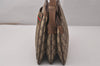 Authentic GUCCI Web Sherry Line Shoulder Bag GG PVC Leather Brown Junk 9241I