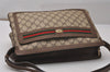Authentic GUCCI Web Sherry Line Shoulder Bag GG PVC Leather Brown Junk 9241I